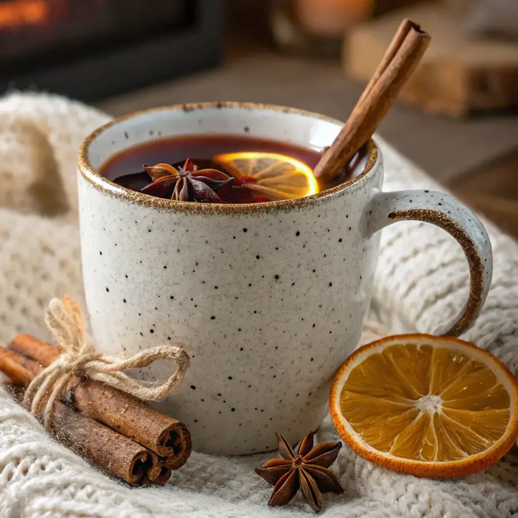 holiday spice tea simmering on the stove