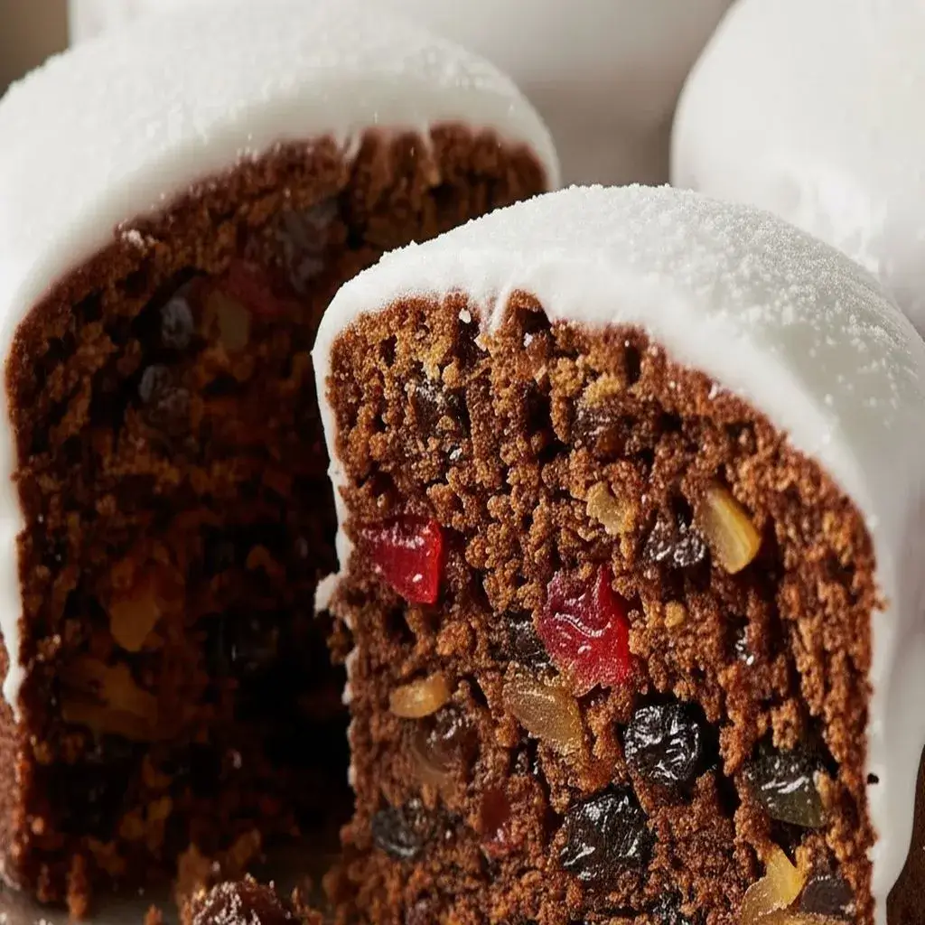 Mary Berry Mini Christmas Cakes: The Perfect Personal Holiday Treat 11 glazing a mini Christmas cake before decorating