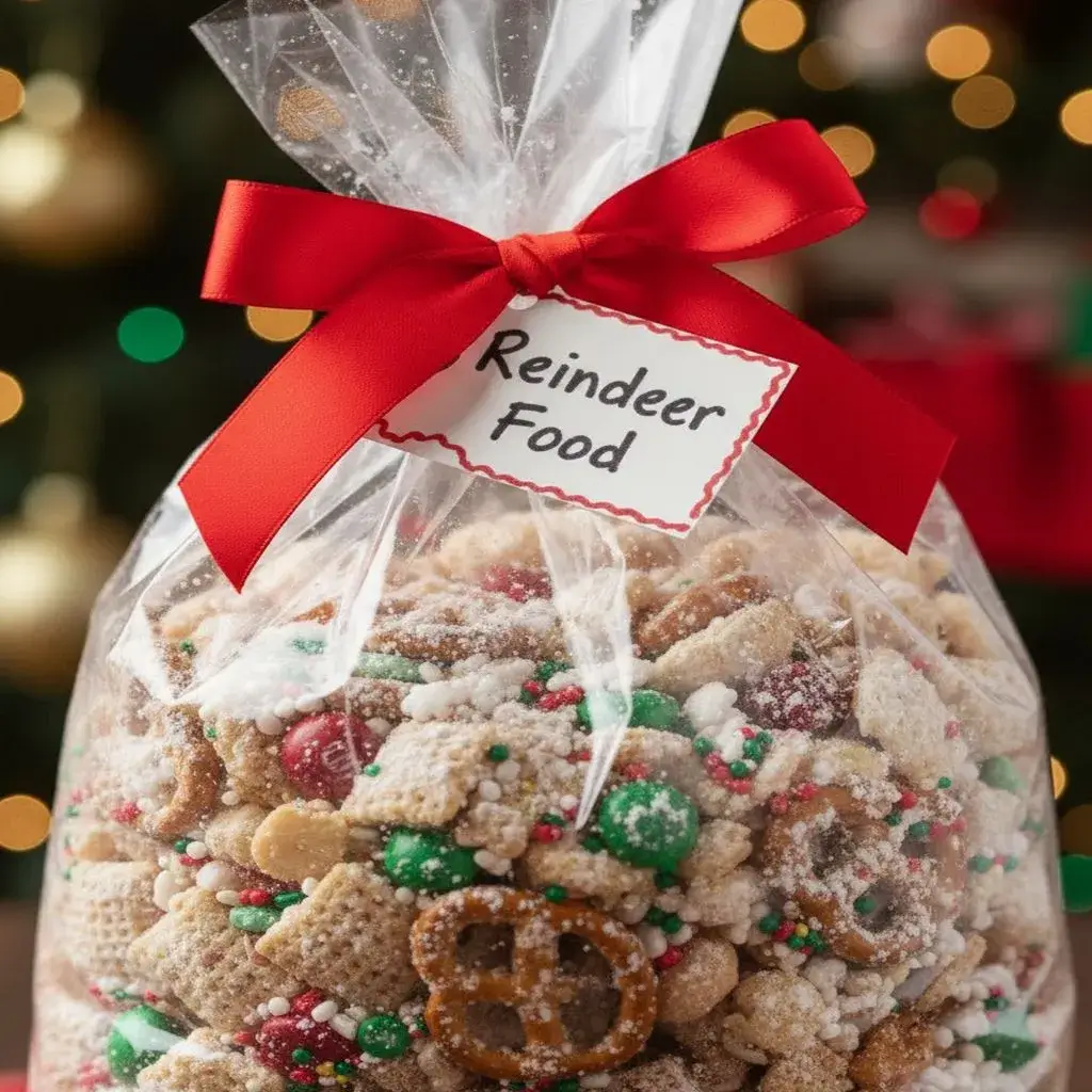 Reindeer Food Recipe: The Magical Christmas Puppy Chow Everyone Loves 11 reindeer food recipe packaged as a christmas gift