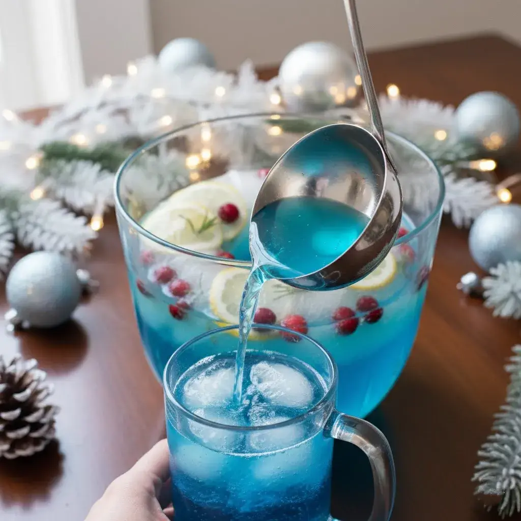 Frostbite Christmas Punch: The Stunningly Easy Holiday Crowd-Pleaser 5 serving Frostbite Christmas Punch from a bowl