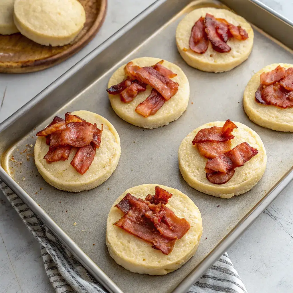 Sheet Pan Breakfast Egg Sandwich: The Ultimate Crowd-Pleasing Morning Feast 10 preparing sheet pan with english muffins and bacon