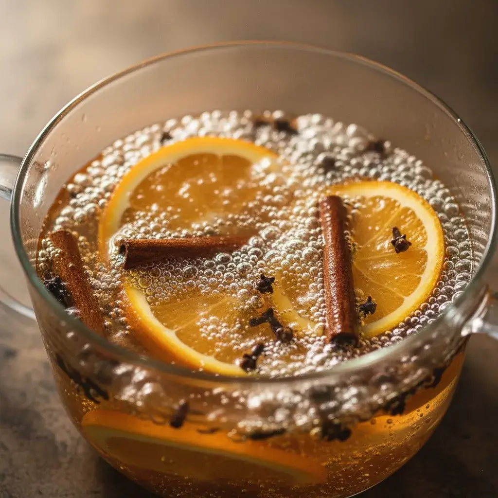 steaming mug of holiday spice tea