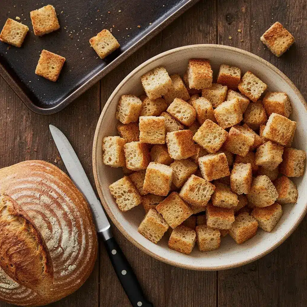 toasted bread cubes for homemade stuffing