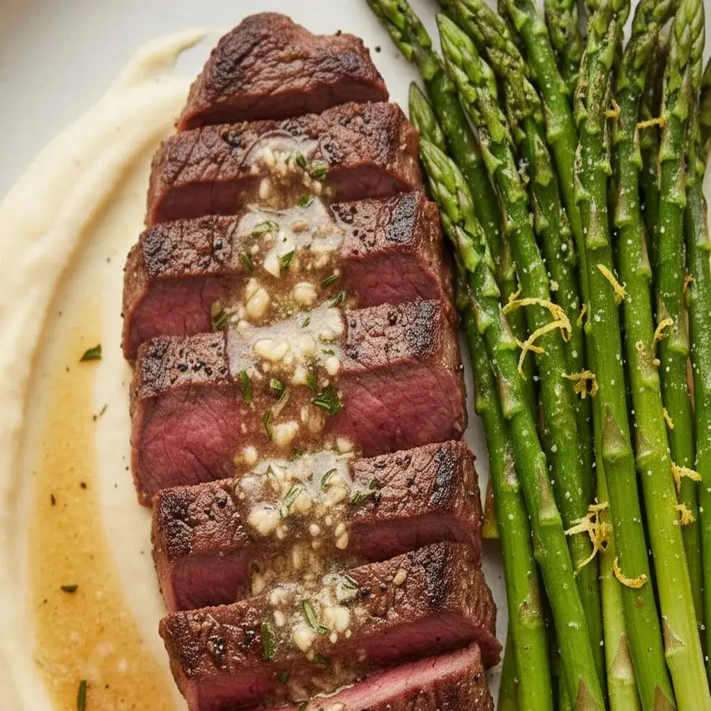 Garlic Butter Steak with Parmesan Cream Sauce: The Best 3 Steps 9 garlic-butter-steak-balanced-plate-with-vegetables