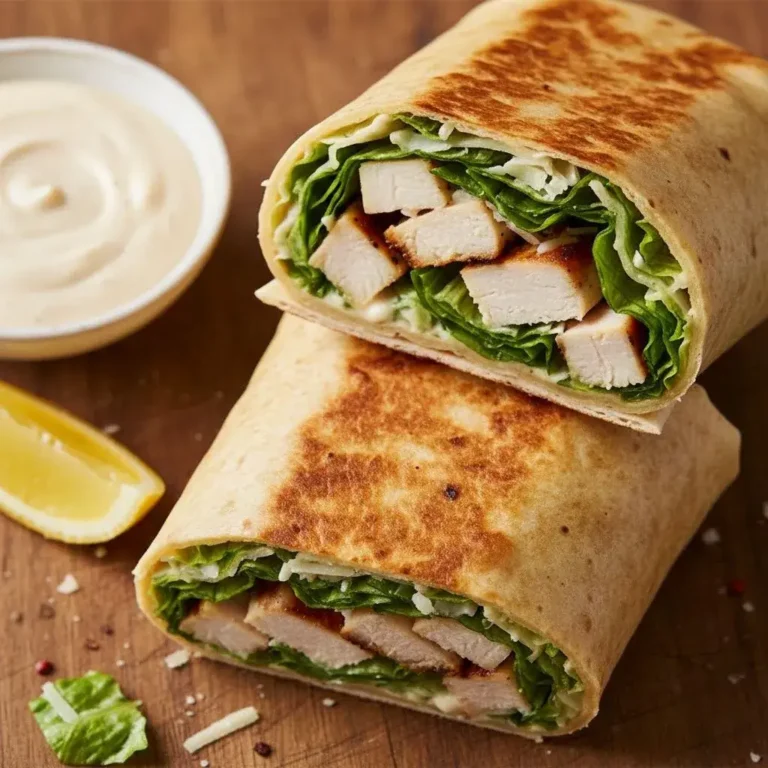 Chicken Caesar Wrap: The Ultimate 10-Minute Lunch! 1 grilled-chicken-caesar-wrap-sliced-open