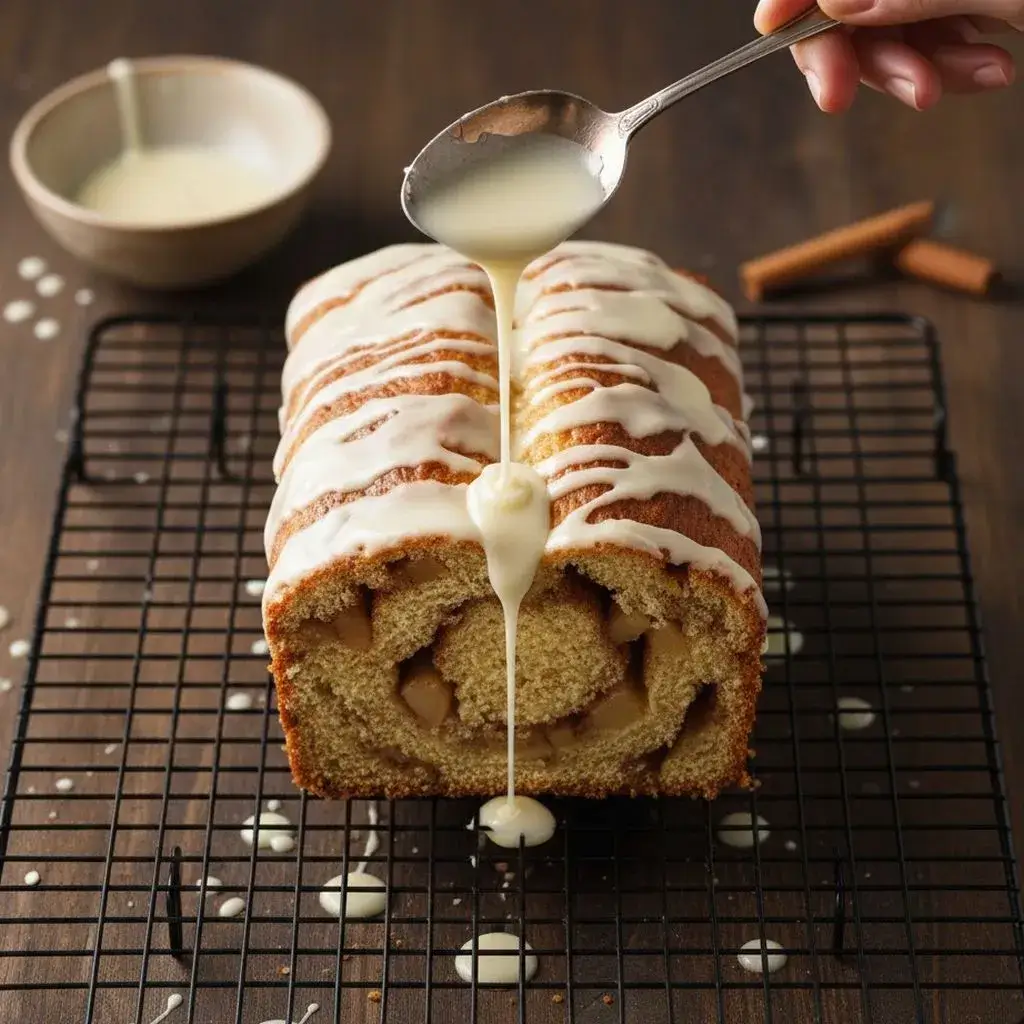 Easy Amish Apple Fritter Bread: Your Best No-Yeast, One-Bowl Wonder 10 glazing-easy-amish-apple-fritter-bread