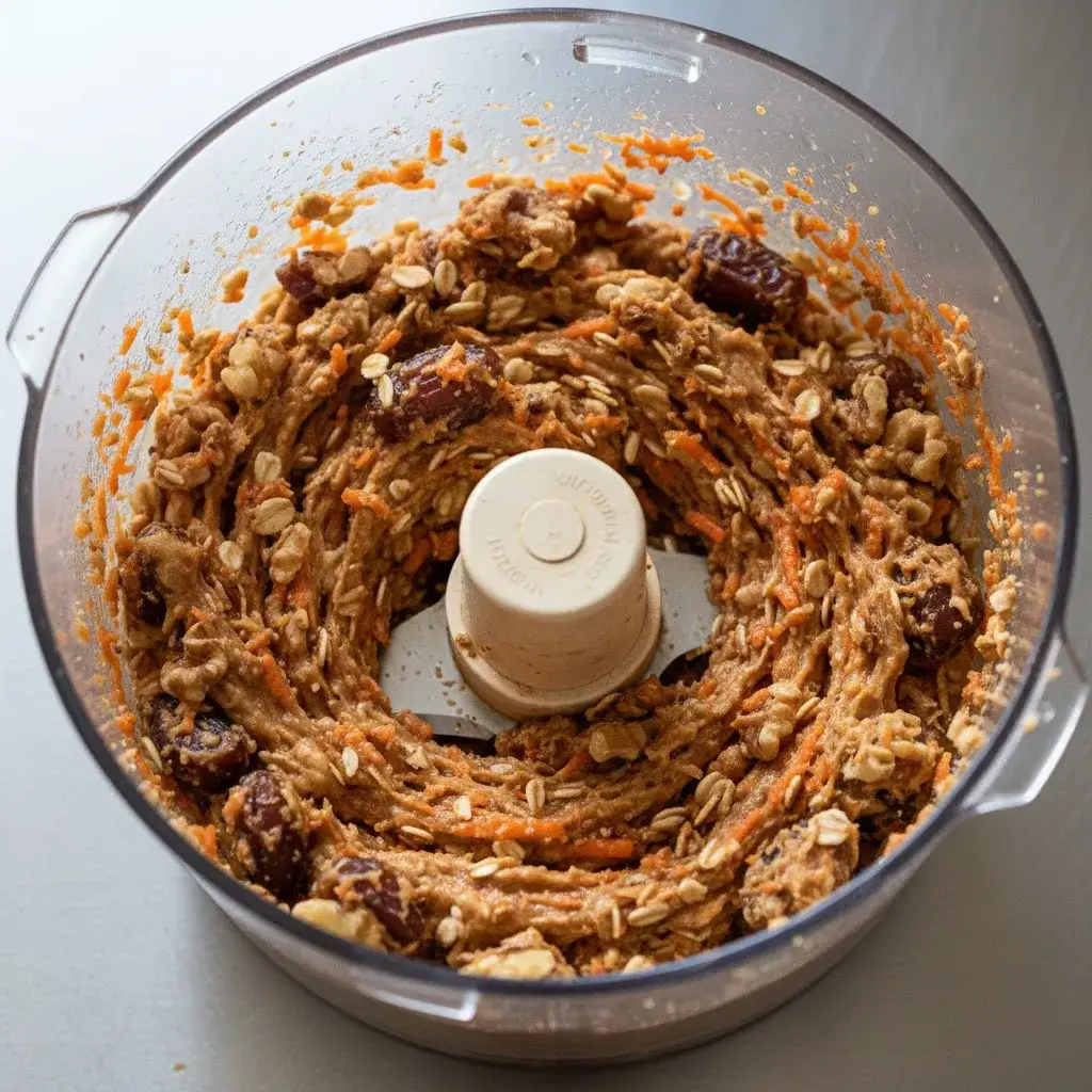 Carrot Cake Energy Balls: Your Healthy, No-Bake Snack Fix 7 mixing-carrot-cake-energy-ball-dough-in-food-processor