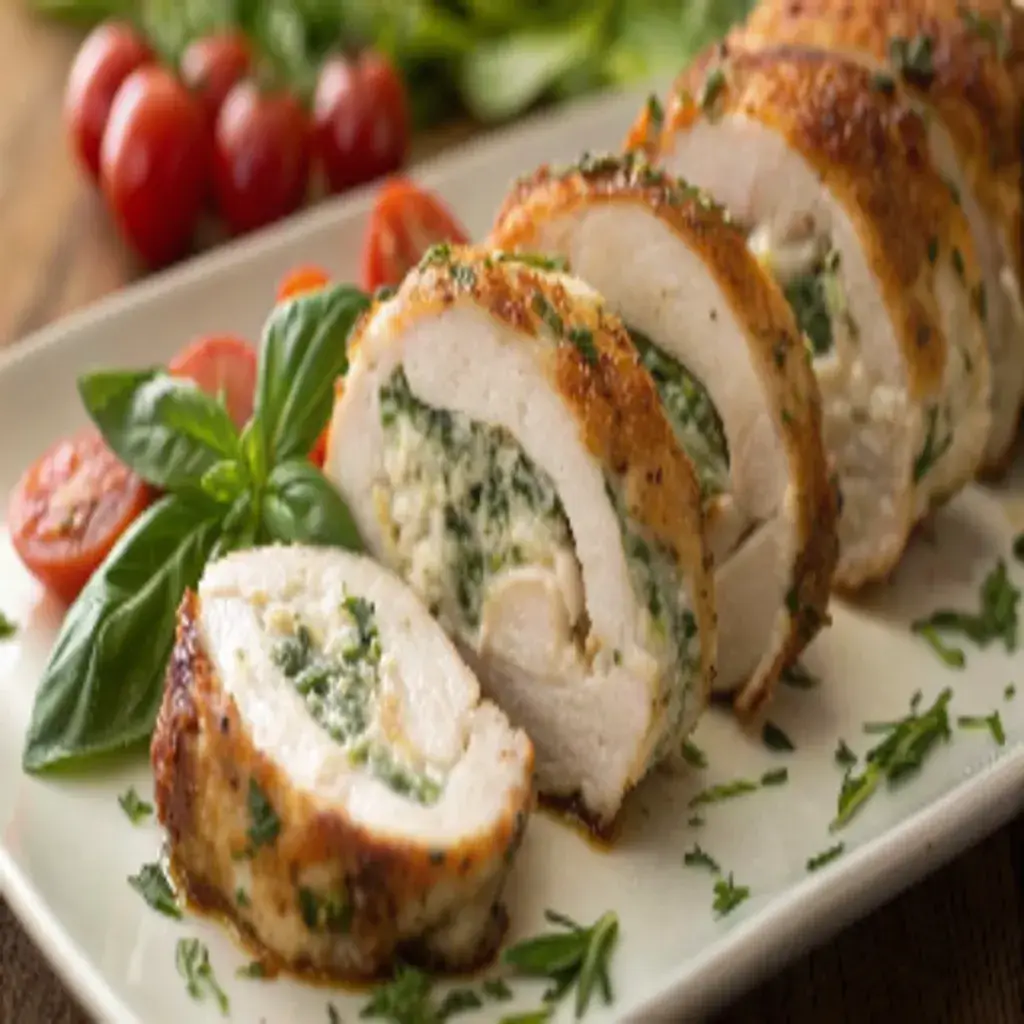 Herbed Ricotta Stuffed Chicken Rolls 11 elegant dinner plate with herbed ricotta stuffed chicken