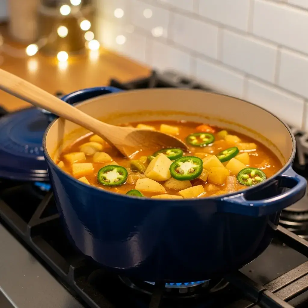 Jalapeño Popper Soup Recipe: Cozy, Creamy, & Just Spicy Enough 9 making jalapeño popper soup recipe on stovetop