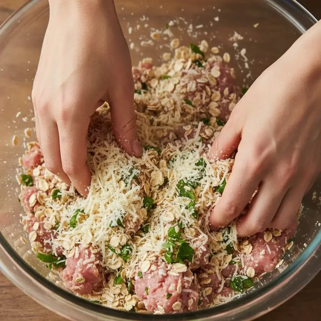 Lighter Parmesan Chicken Meatloaf: High-Protein Dinner 8 mixing ingredients for healthy chicken meatloaf