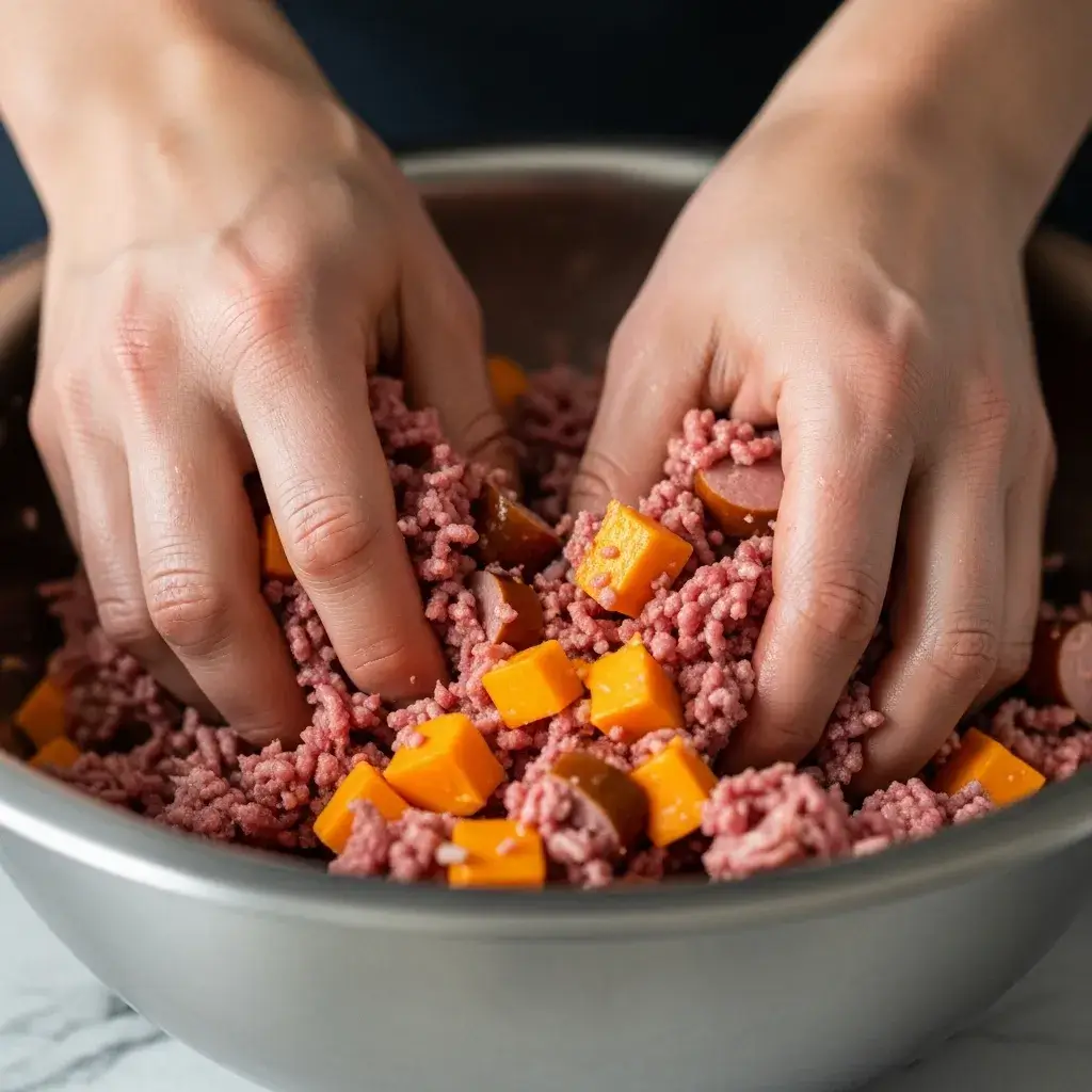 Best Iowa Party Bites Recipes for Your Next Gathering 7 mixing-iowa-party-bites-meat-cheese-mixture