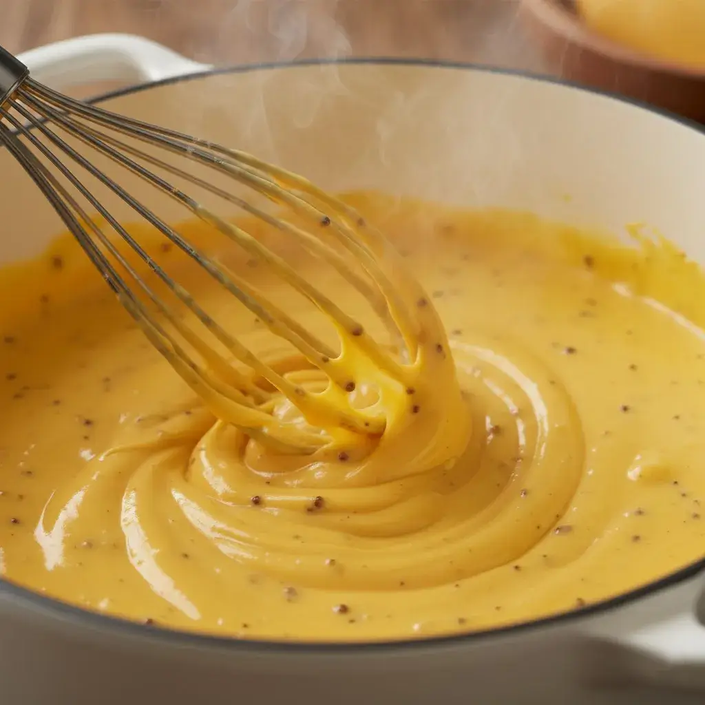 Pretzel Chicken with Mustard-Cheddar Sauce: The Best Crispy Baked Dinner 8 creamy-mustard-cheddar-cheese-sauce