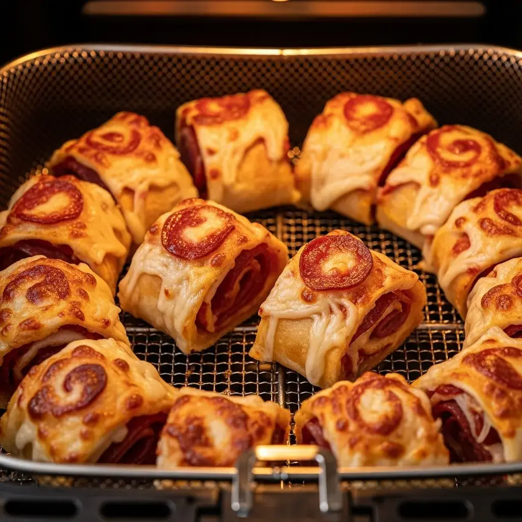 Air Fryer Tortilla Pizza Rolls 8 tortilla-pizza-rolls-cooking-in-air-fryer