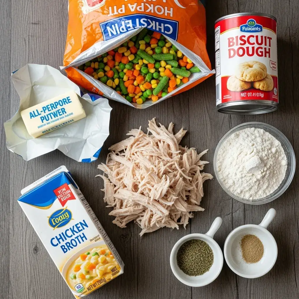 Chicken Pot Pie Casserole with Biscuits: The Ultimate Comfort Food Mashup 8 ingredients for easy chicken pot pie casserole