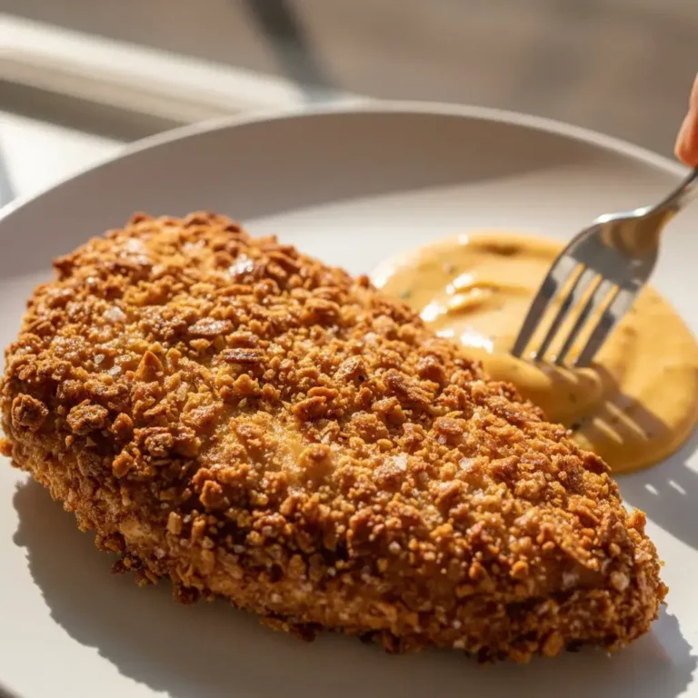 Pretzel Chicken with Mustard-Cheddar Sauce: The Best Crispy Baked Dinner 5 crispy-pretzel-chicken-with-mustard-cheddar-sauce