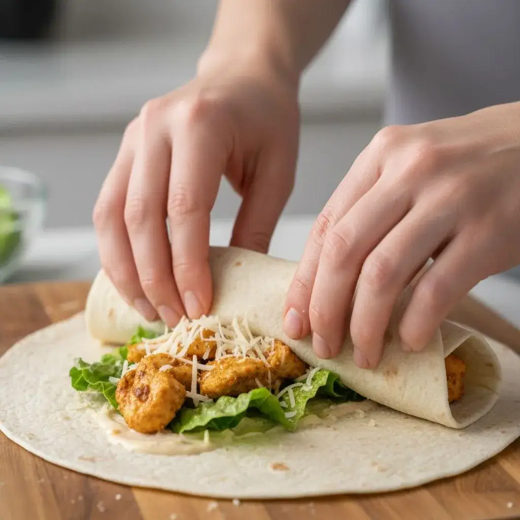 Chicken Caesar Wrap: The Ultimate 10-Minute Lunch! 3 how-to-roll-a-chicken-caesar-wrap