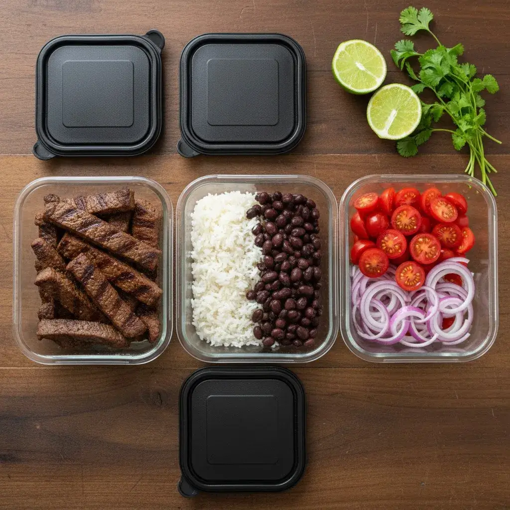 20-Minute Cilantro Lime Steak Bowls 11 meal-prep-cilantro-lime-steak-bowl-components