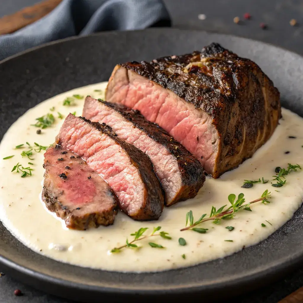 Garlic Butter Steak with Parmesan Cream Sauce: The Best 3 Steps 10 garlic-butter-steak-with-parmesan-cream-sauce-plated