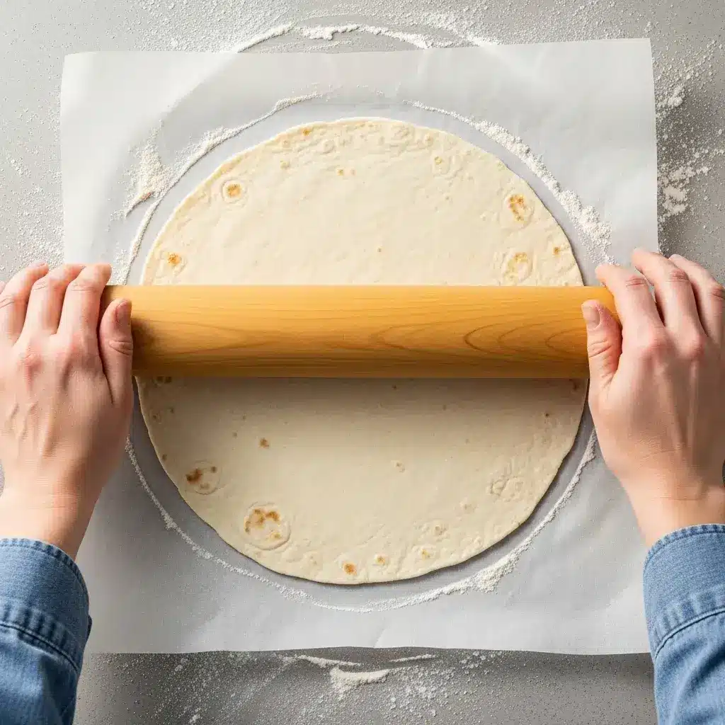 Vegan 2-Ingredient Almond Flour Tortillas: Your Gluten-Free Game Changer 9 rolling-vegan-almond-flour-tortilla-dough