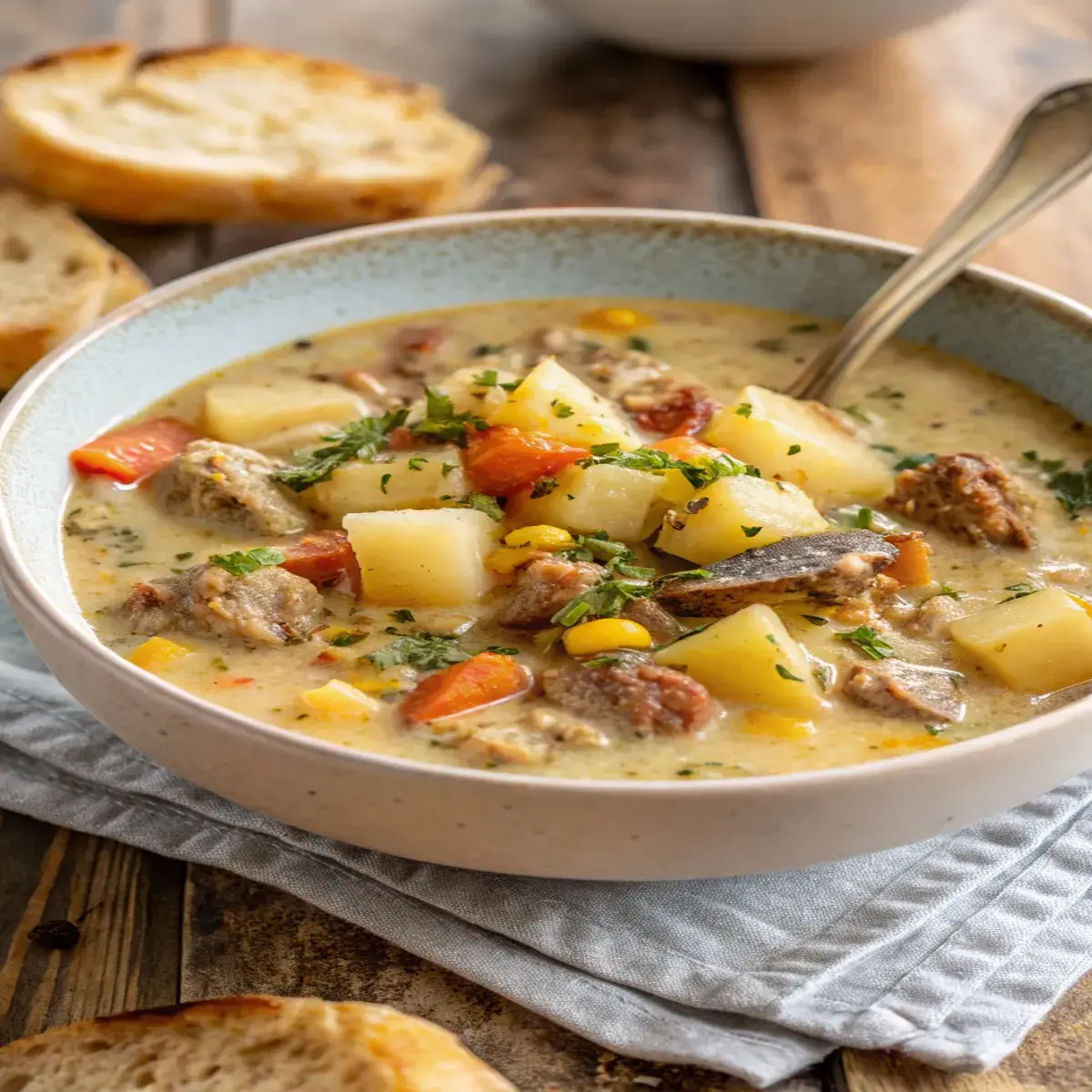 Sausage Potato and Corn Chowder