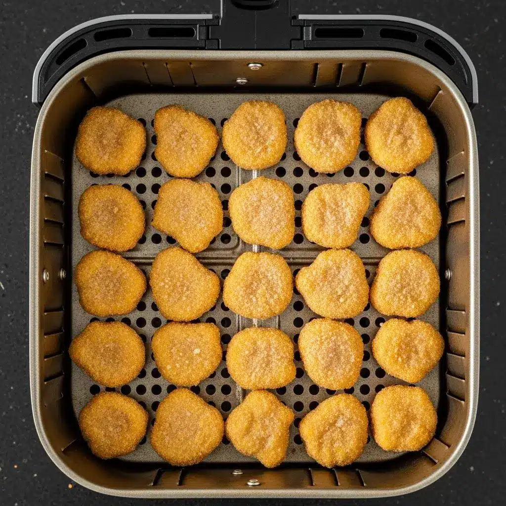 Frozen Chicken Nuggets Air Fryer: The Secret to Crispy, Golden Perfection 8 arranging frozen chicken nuggets in air fryer basket