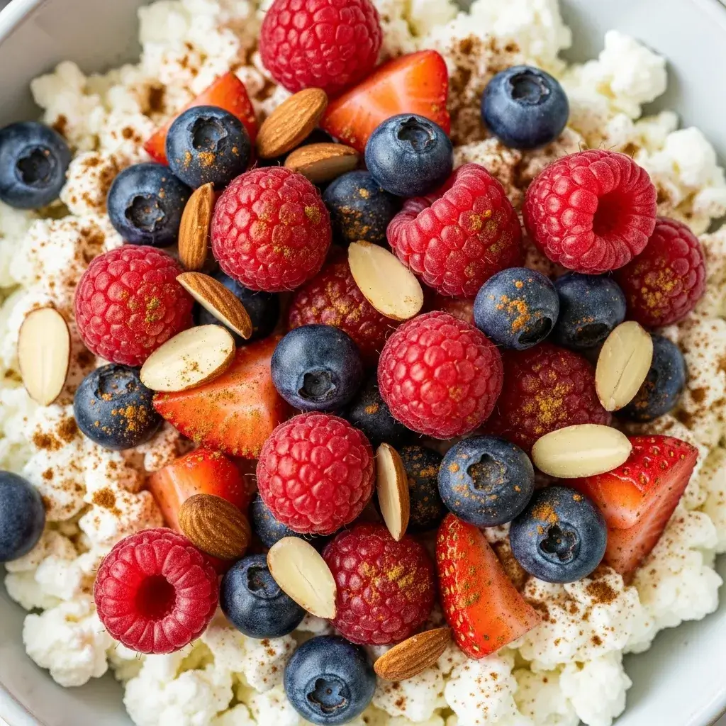 High Protein Breakfast Bowl Recipes for Weight Loss 3 berry almond cottage cheese breakfast bowl