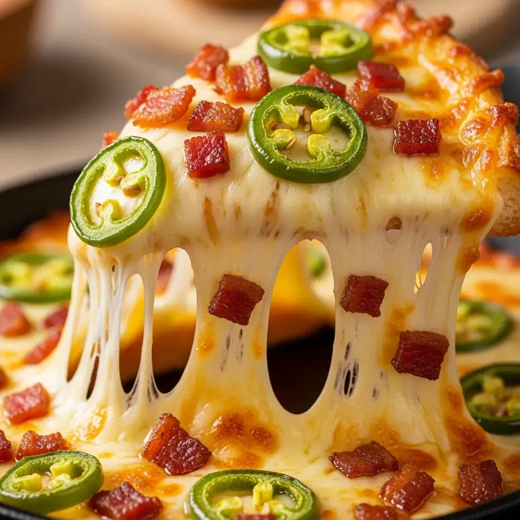 Jalapeño Popper Pizza Recipe: The Ultimate Spicy, Creamy Pie 11 heesy slice of jalapeño popper pizza