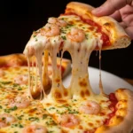 Amazing Pescatarian Pizza 7 cheesy slice of pescatarian pizza