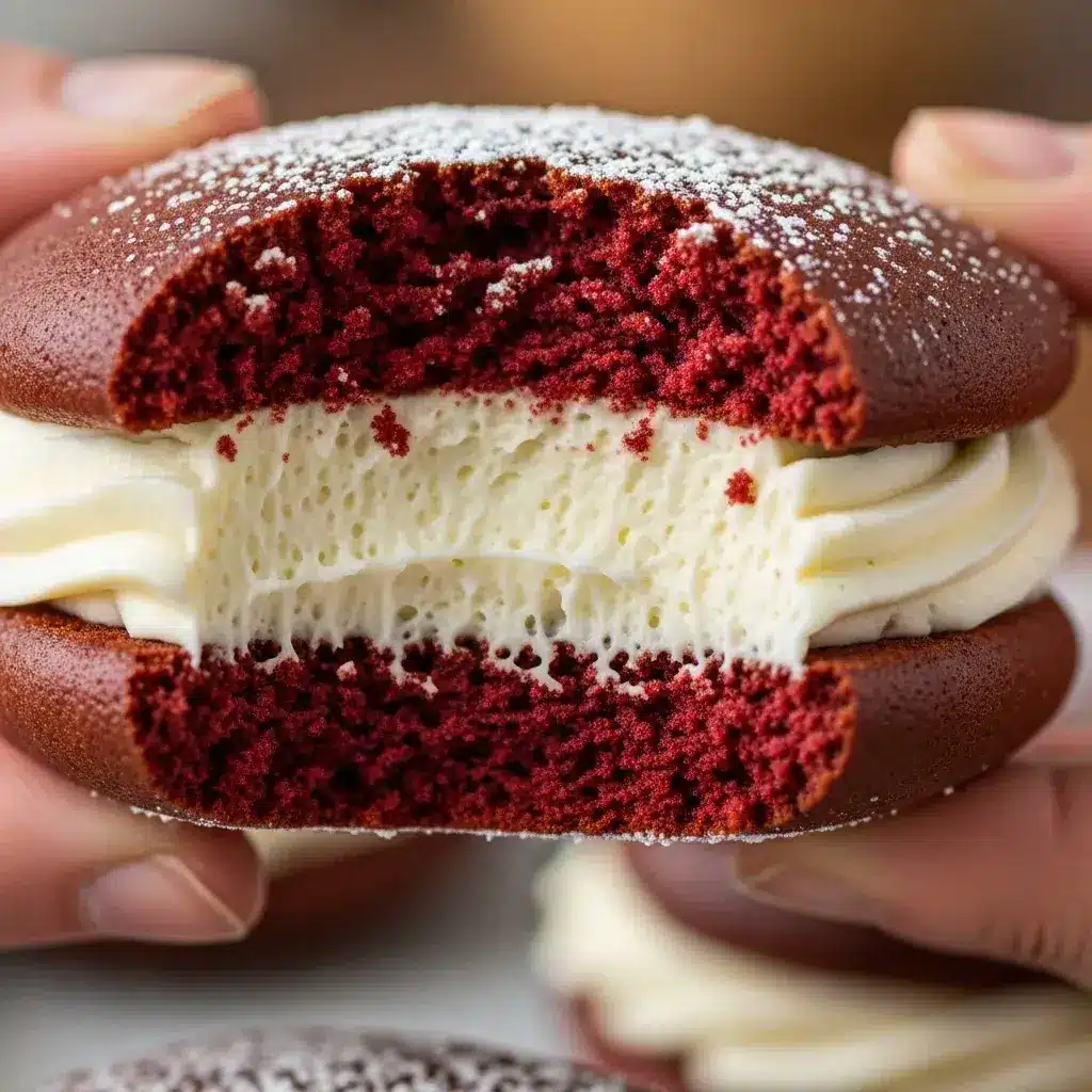 Red Velvet Whoopie Pies: The Festive, Creamy Dessert That Steals Hearts 11 creamy center of red velvet whoopie pie