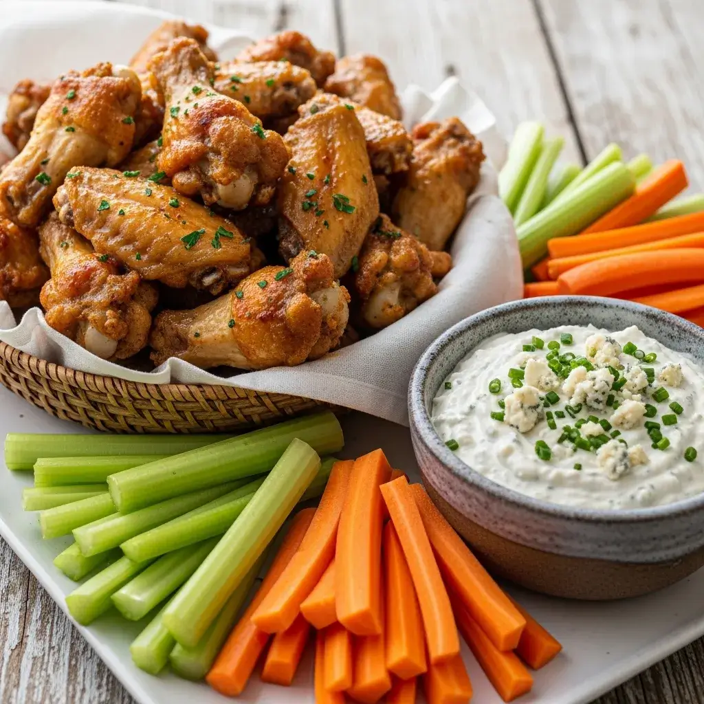 Crispy Baked Chicken Wings: The Secret to Perfect Oven-Baked Wings 11 crispy-baked-chicken-wings-serving-spread