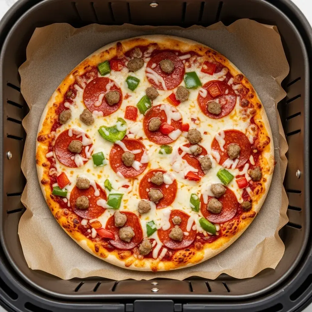 Red Baron French Bread Pizza in Air Fryer 8 frozen french bread pizza in air fryer basket 1