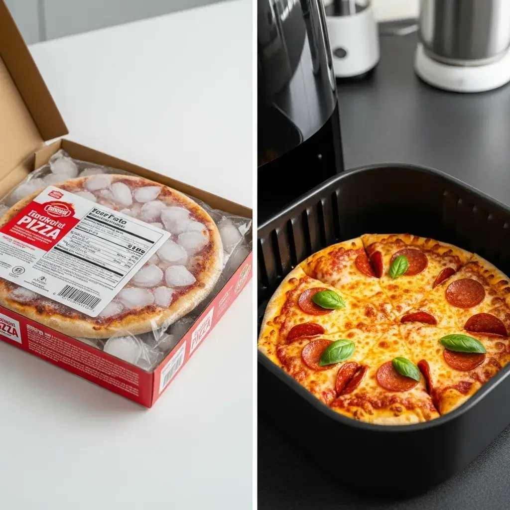 Red Baron French Bread Pizza in Air Fryer 7 frozen vs cooked red baron pizza in air fryer