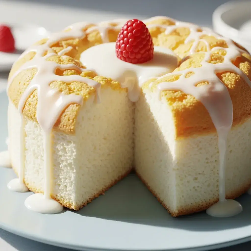 Yogurt Cloud Cake: Your Ticket to the Lightest, Fluffiest Dessert Dream 9 glazing a finished yogurt cloud cake