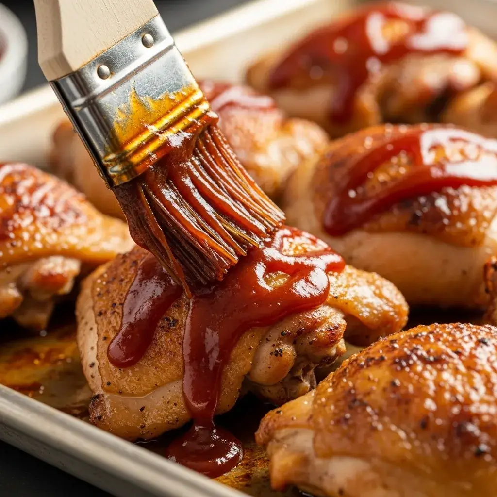BBQ Baked Chicken Thighs Recipe: The Ultimate Hands-Off, Flavor-Packed Dinner 10 glazing baked chicken thighs with bbq sauce