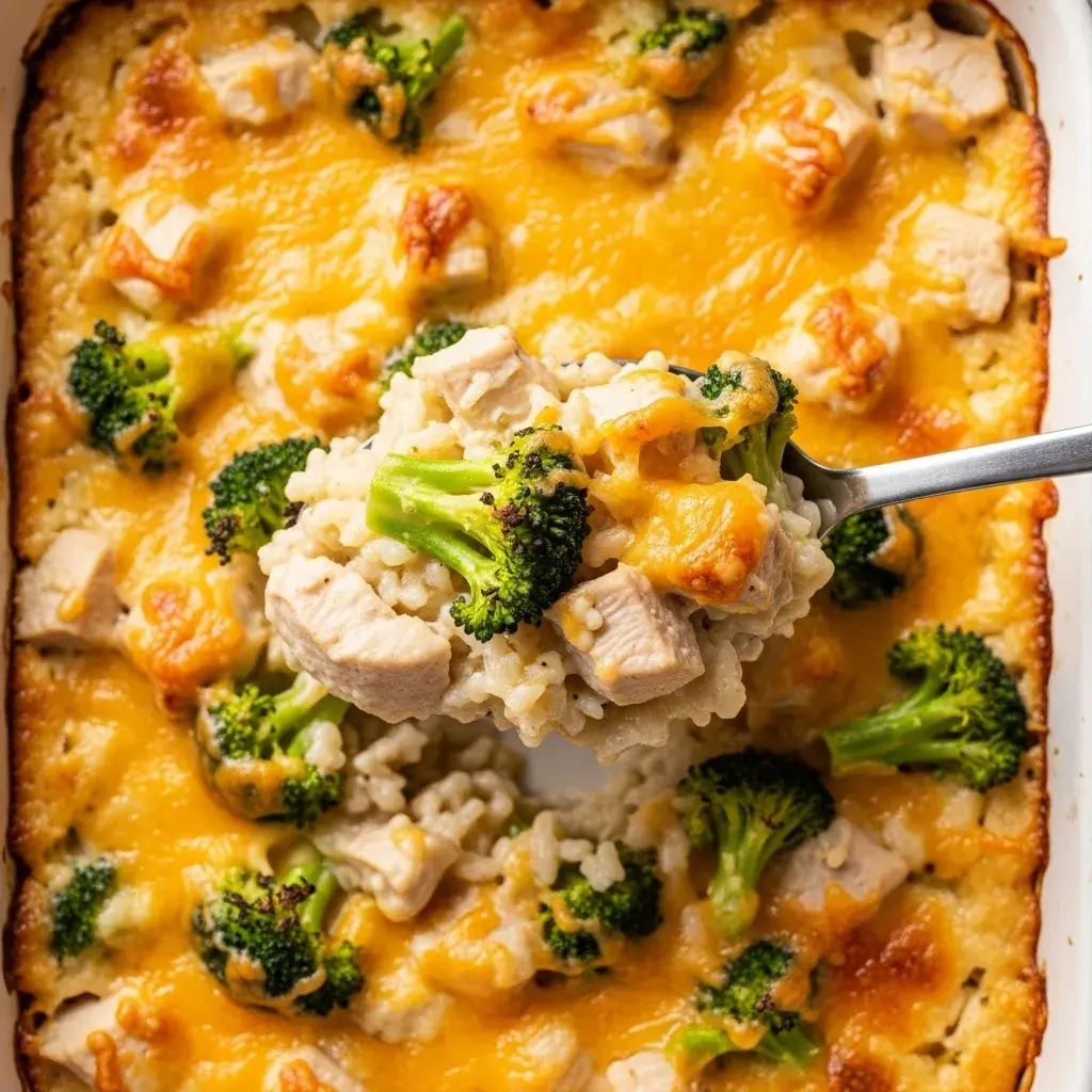 The Best Creamy Chicken Broccoli Rice Cheese Casserole Recipe