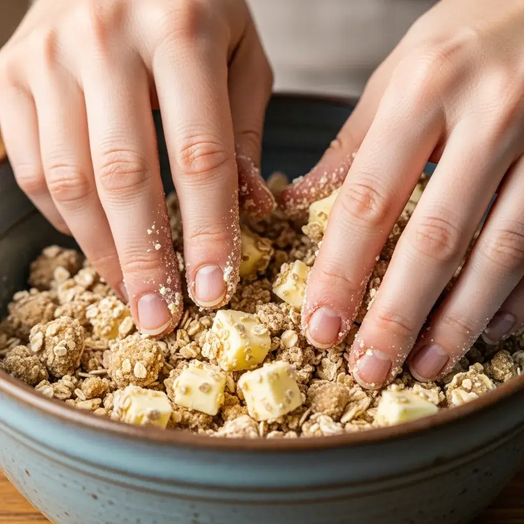 Air Fryer Blueberry Crisp: A 15-Minute Wonder 9 making crisp oat topping with butter