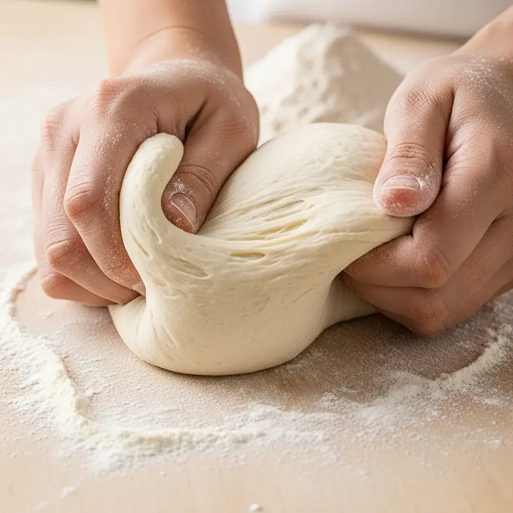 Crispy Stuffed Guo Kui: The Ultimate Savory Chinese Flatbread 8 making-hot-water-dough-for-guo-kui