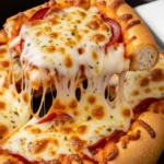 red baron french bread pizza cooked in air fryer close up