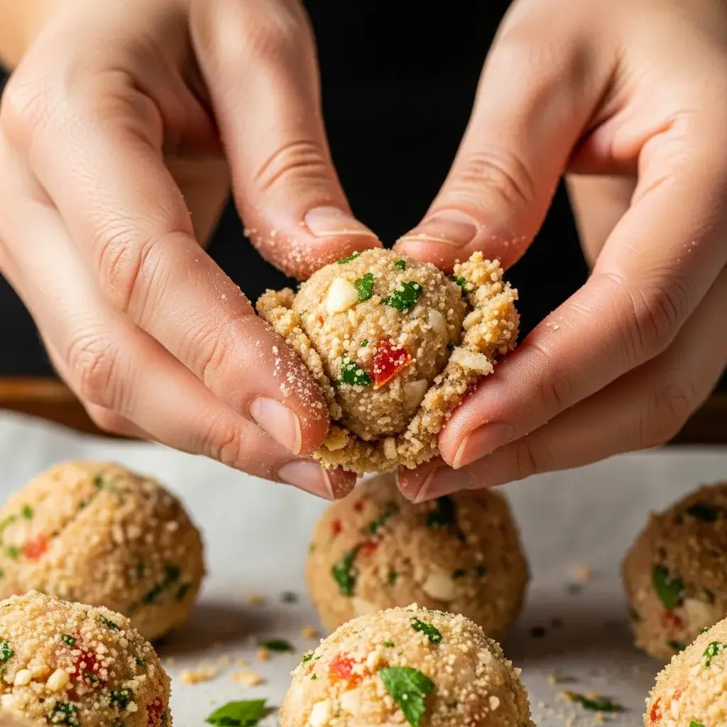 Marry Me Chicken Meatballs: The Bite-Sized Proposal Dinner 8 rolling-marry-me-chicken-meatballs-by-hand