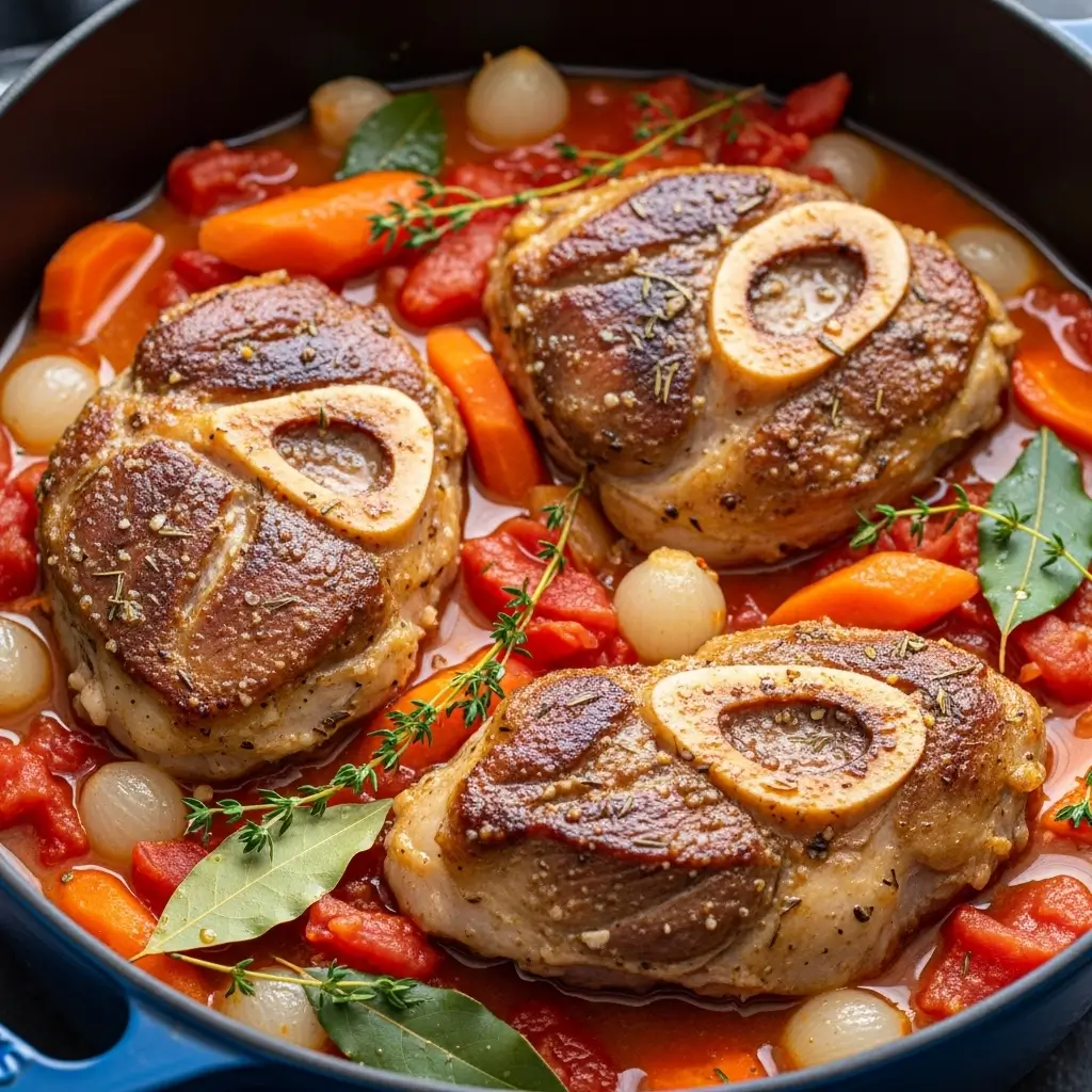 Veal Osso Buco Ravioli: A Luxurious Taste of Italy at Home 8 seared-veal-shanks-braising-in-pot-osso-buco (2)