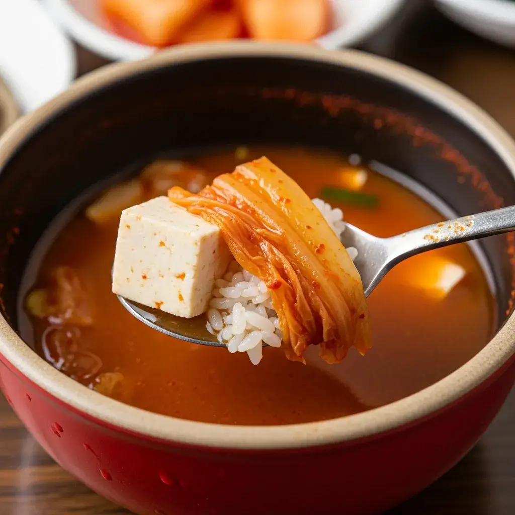 Kimchi Soup Recipe (Kimchi Jjigae): The Ultimate Korean Comfort Food 10 serving hot kimchi soup with rice