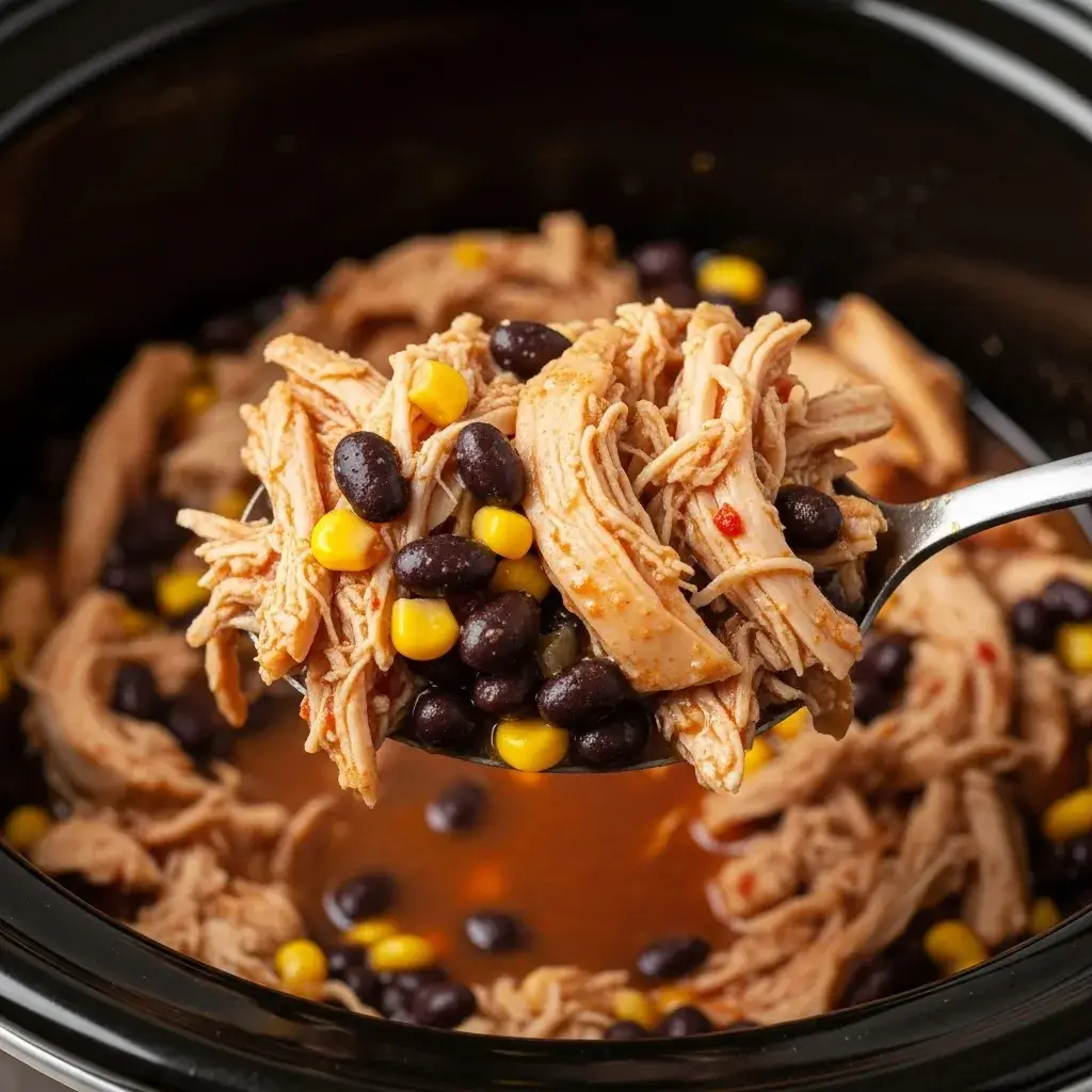 High Protein Crock Pot Recipes: Your Secret to Easy, Healthy Meals 3 shredded-sante-fe-chicken-in-crock-pot