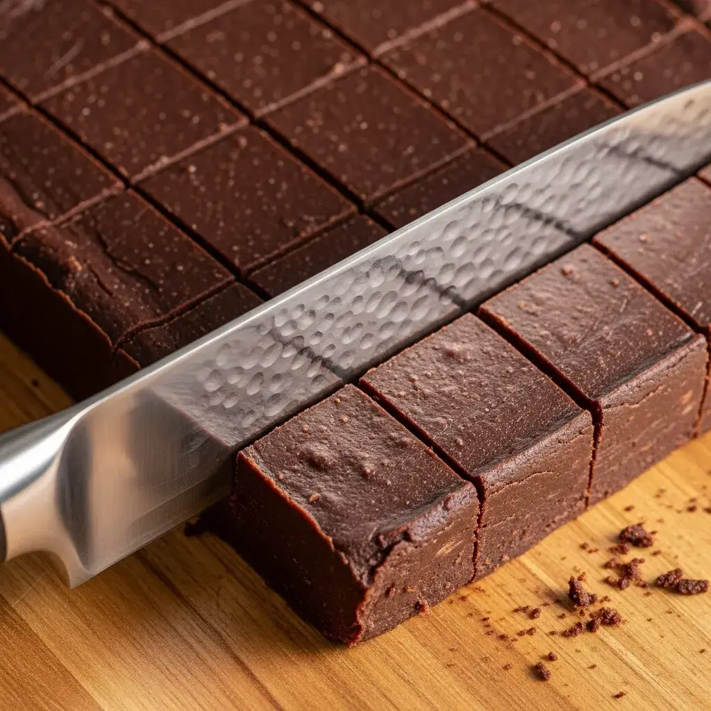 Peanut Butter Cocoa Fudge Recipe: The Easiest, Creamiest No-Fail Treat 11 slicing homemade peanut butter cocoa fudge