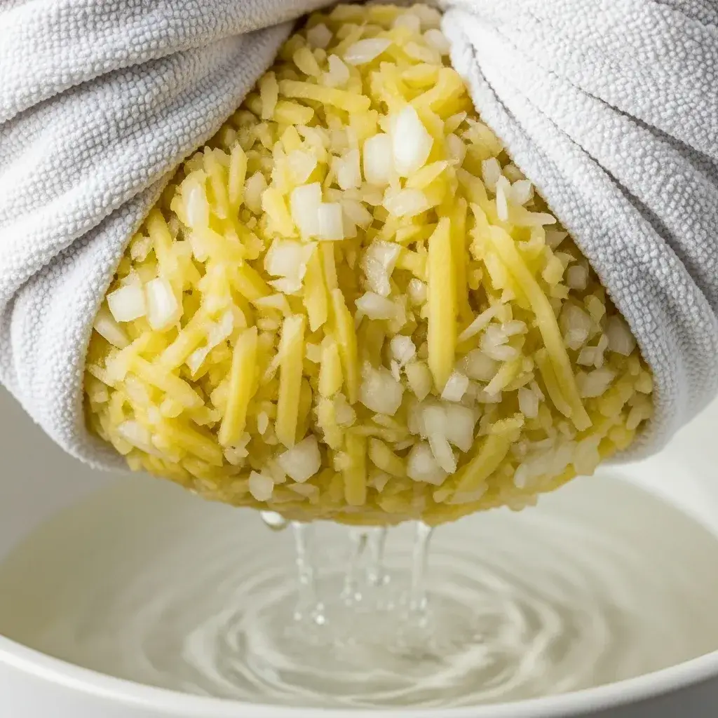 German Potato Pancakes Recipe: Crispy, Golden Kartoffelpuffer Just Like Oma Made 8 squeezing moisture from potatoes for german potato pancakes