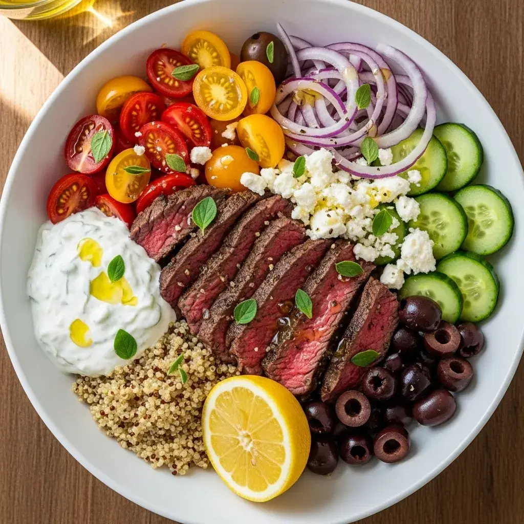 mediterranean steak bowl recipe