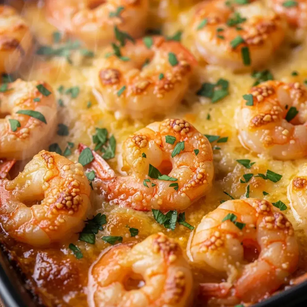 Baked Garlic Parmesan Shrimp 10 baked garlic parmesan shrimp in dish
