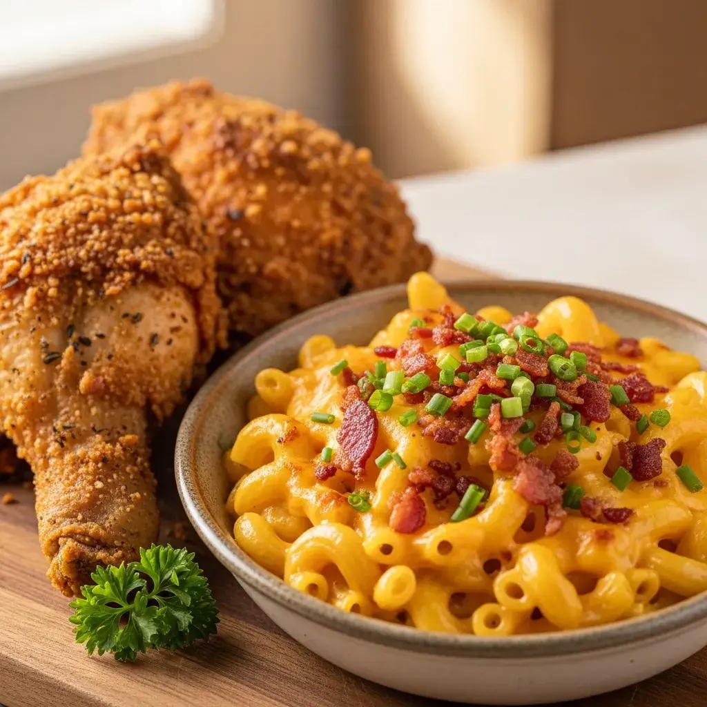 Crockpot Mac and Cheese 8 bowl of crockpot mac and cheese with bacon