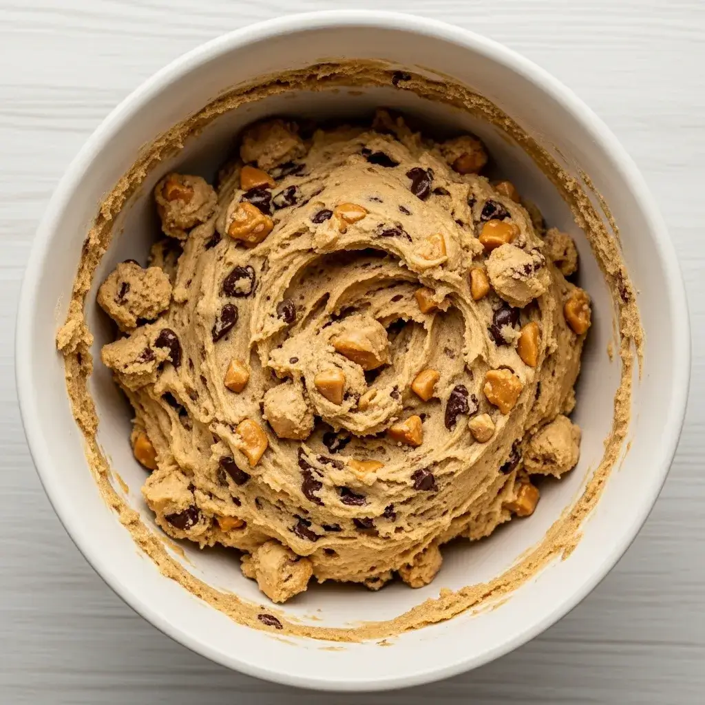 Sticky Toffee Pudding Cookies 9 cookie dough with toffee bits for sticky toffee cookies
