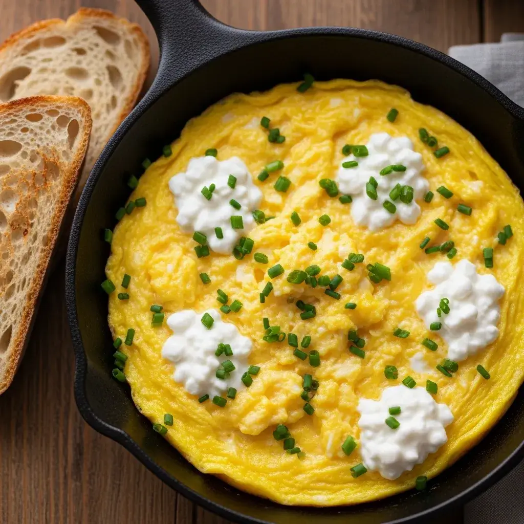 creamy cottage cheese scrambled eggs
