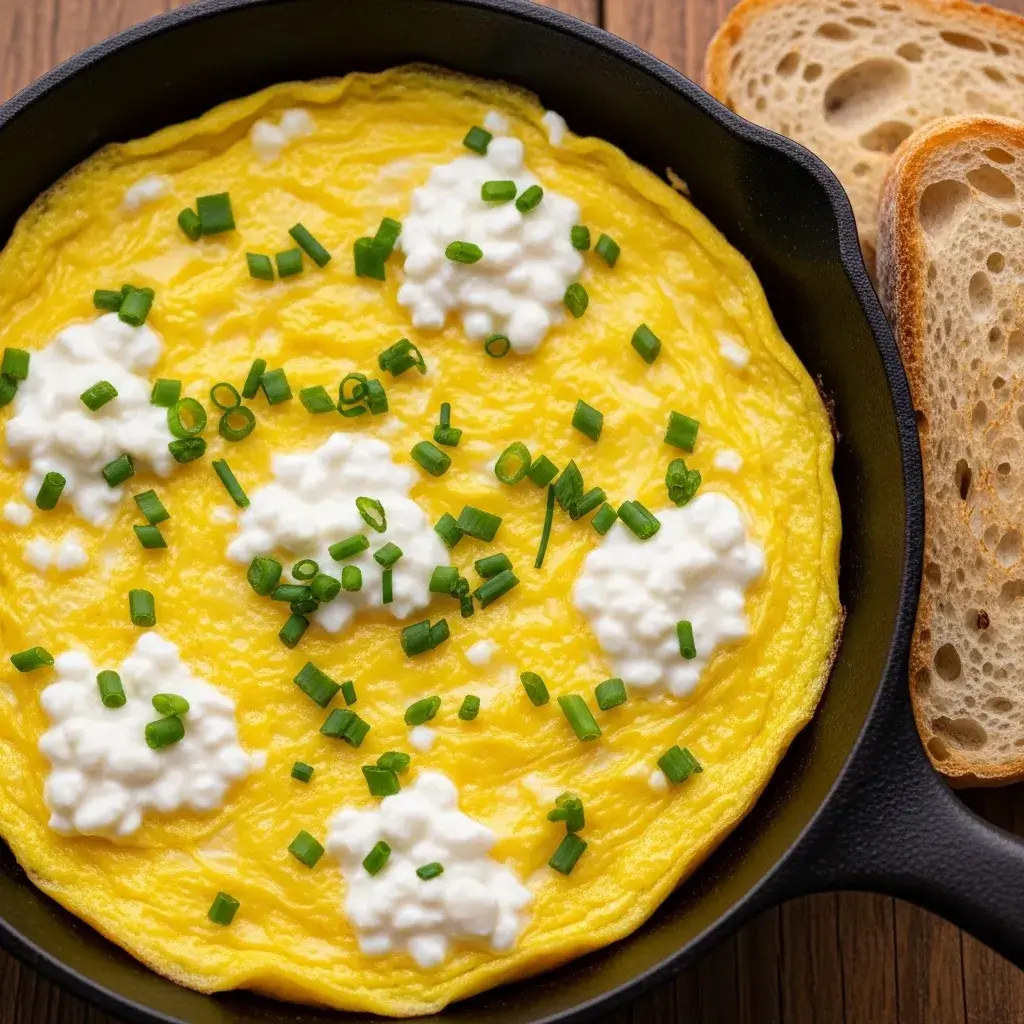 Creamy Cottage Cheese Scrambled Eggs 10 creamy cottage cheese scrambled eggs in a skillet